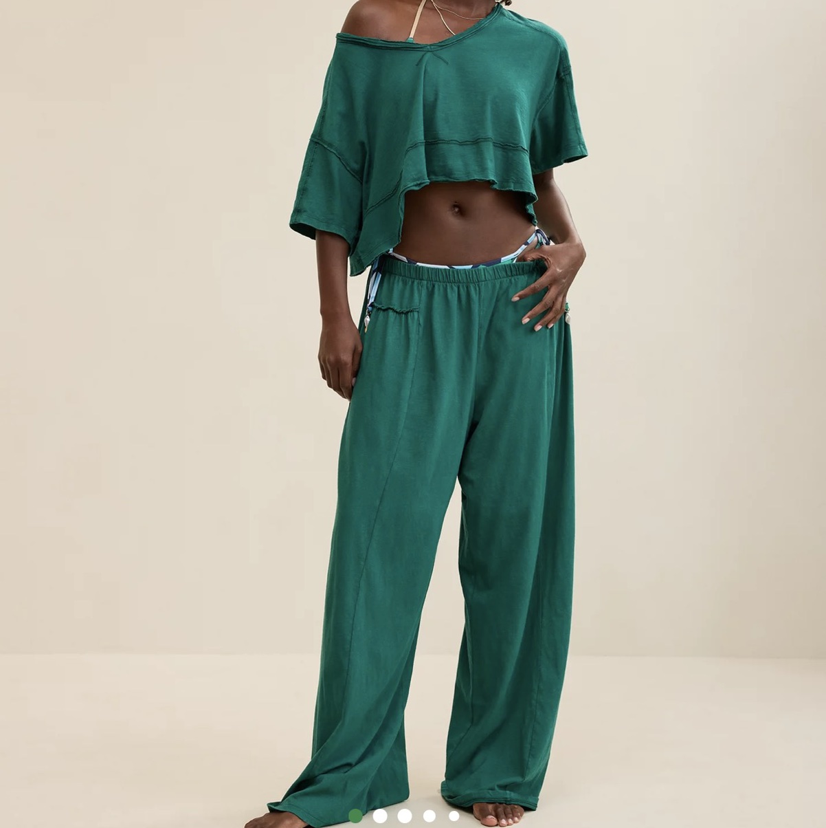 Aerie Happiest Cropped V Neck T-Shirt