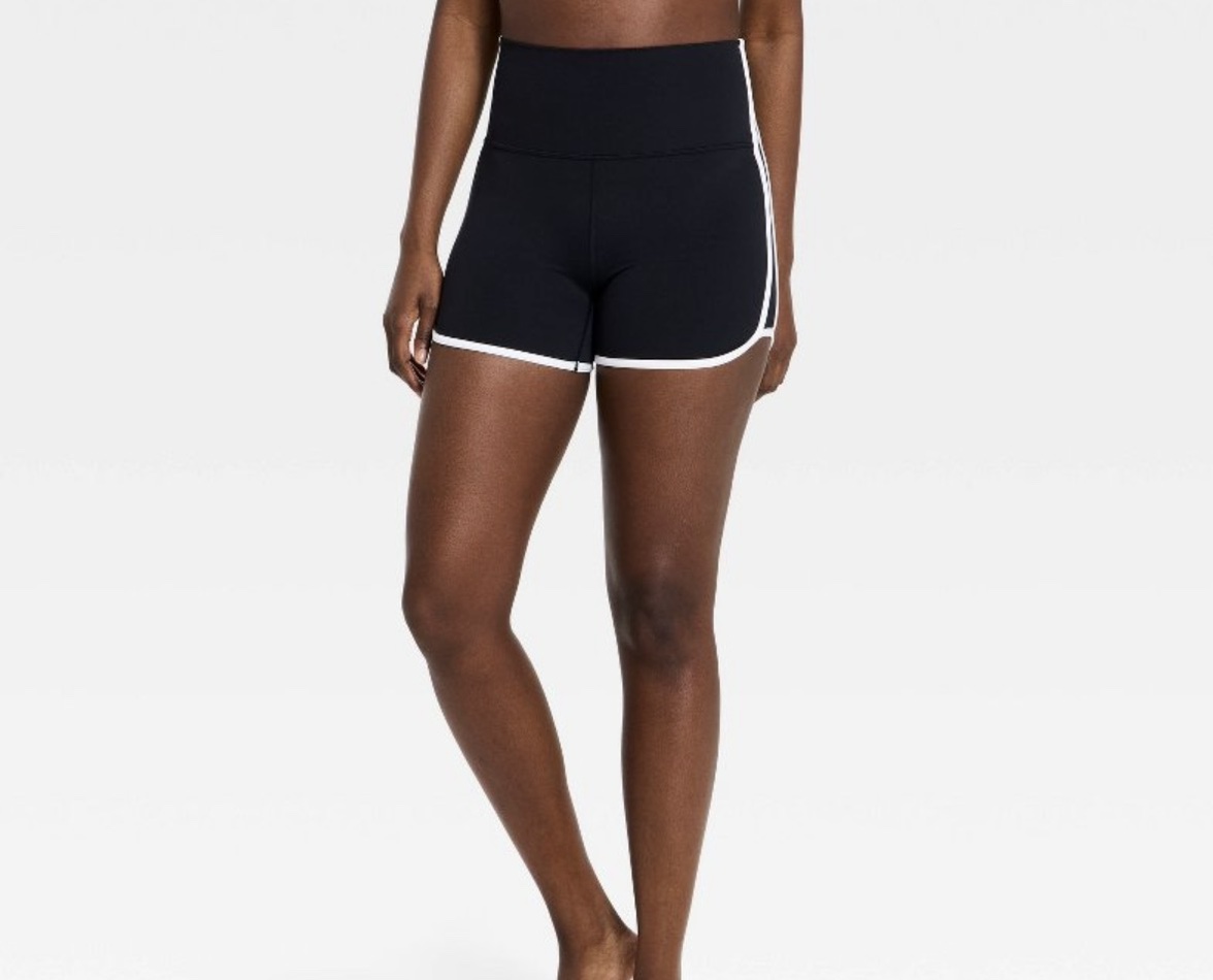 Women's Everyday Soft Ulta High-Rise Retro Contrast Hem Bike Shorts 3" - All In