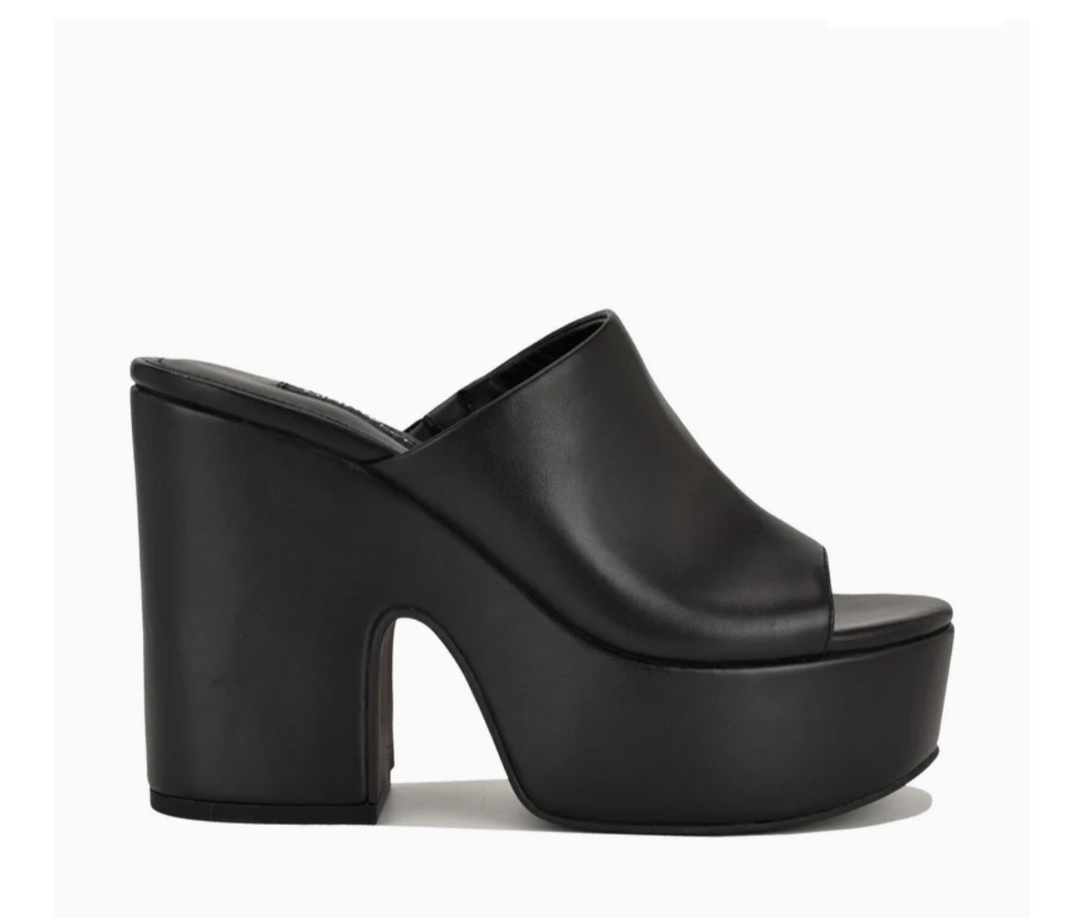 Olley Platform Slide Sandals in Black
