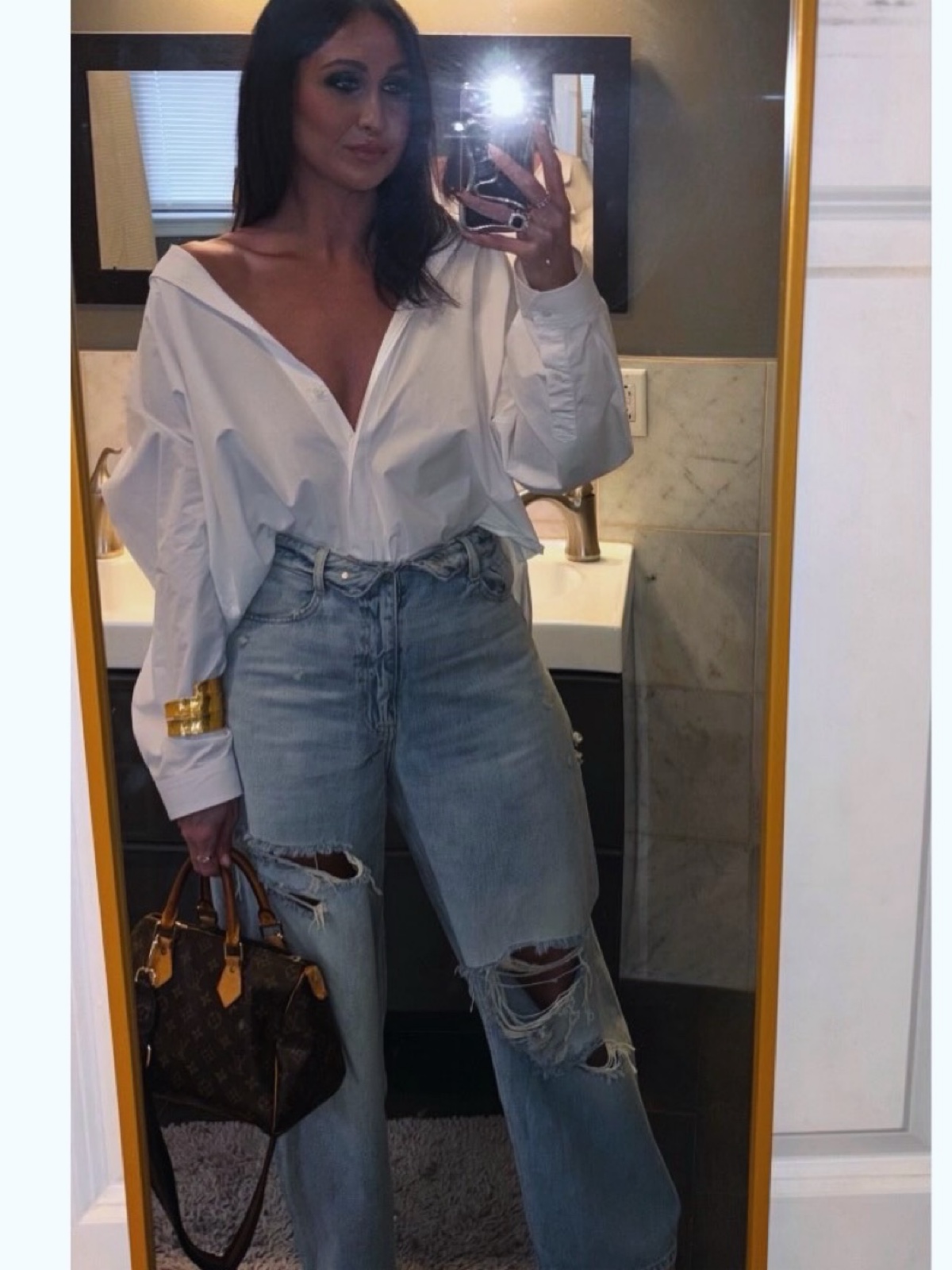 Loving this outfit combo 🖤 Everything linked in bio!
👕 OVERSIZED POPLIN SHIRT — $49.90
👖 TRF FOLDED WAIST MID-RISE JEANS — $69.90
👟 Nine West Waltz Women — $64.59
💎 Bangle Bracelets for Women — $13.99
👜 Crosby Leather Bucket Shoulder Bag — $134.96