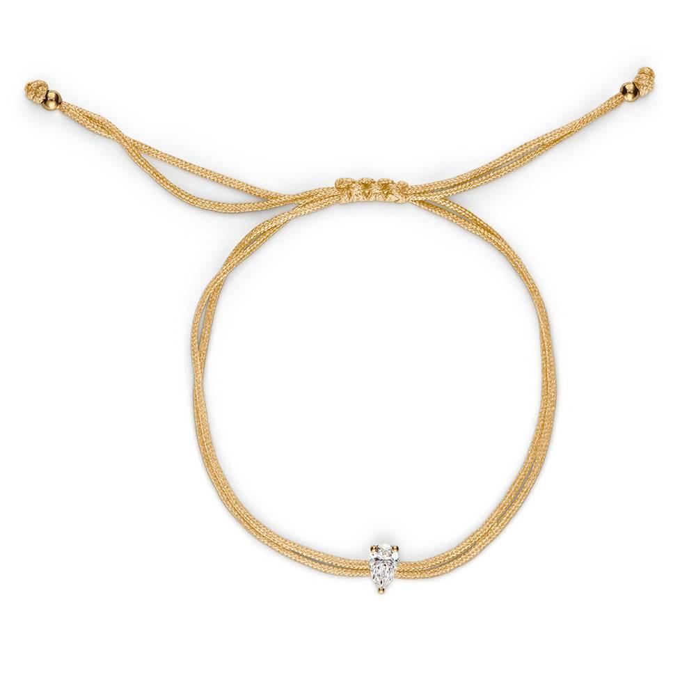Lucky Knot Pear Diamond Adjustable Sand Cord Bracelet