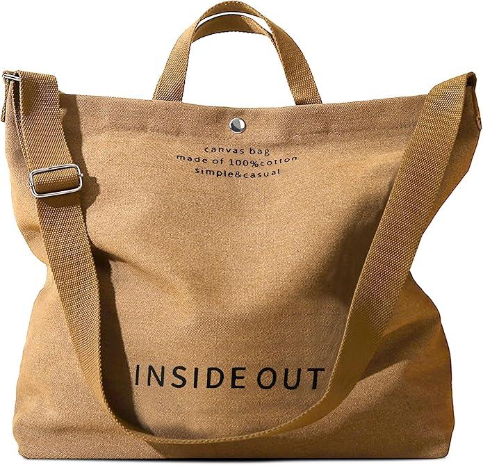 Large Tote Bag for Women, Canvas Bag Women Gift, Fashion Crossbody 16oz Cotton B