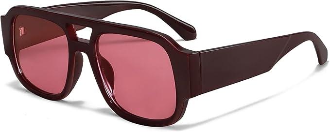 TYA Retro Oversized Aviator Sunglasses for Women Men 2026 Square Double Bridge T