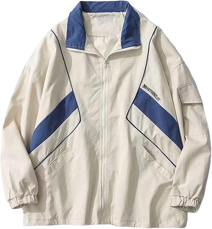 Wyeysyt Women Windbreaker Jacket Y2k Varsity Jackets Oversized Vintage 90s Jacke