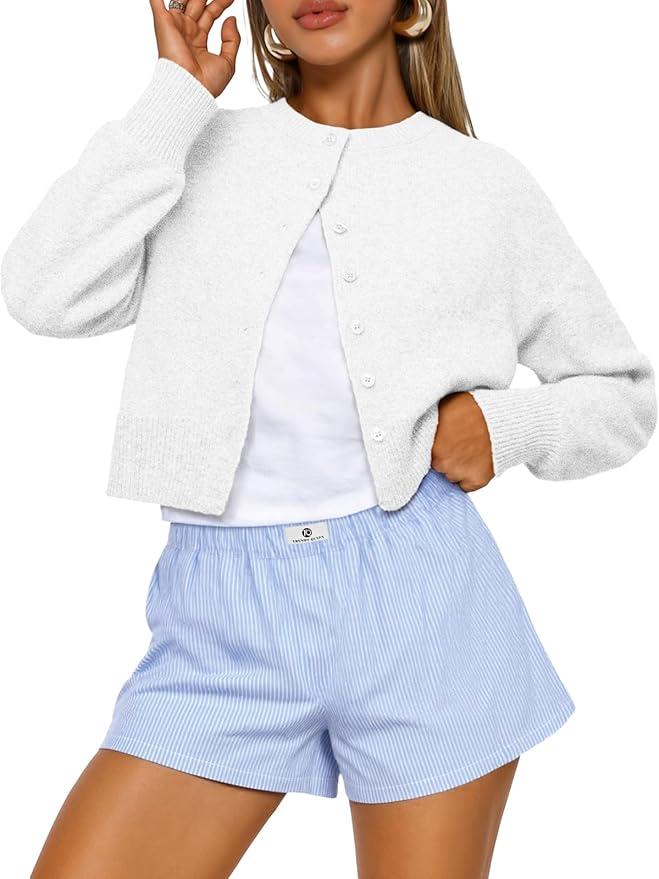 Trendy Queen Cropped Cardigan Sweaters for Women Y2k Fall Fashion Clothes 2026