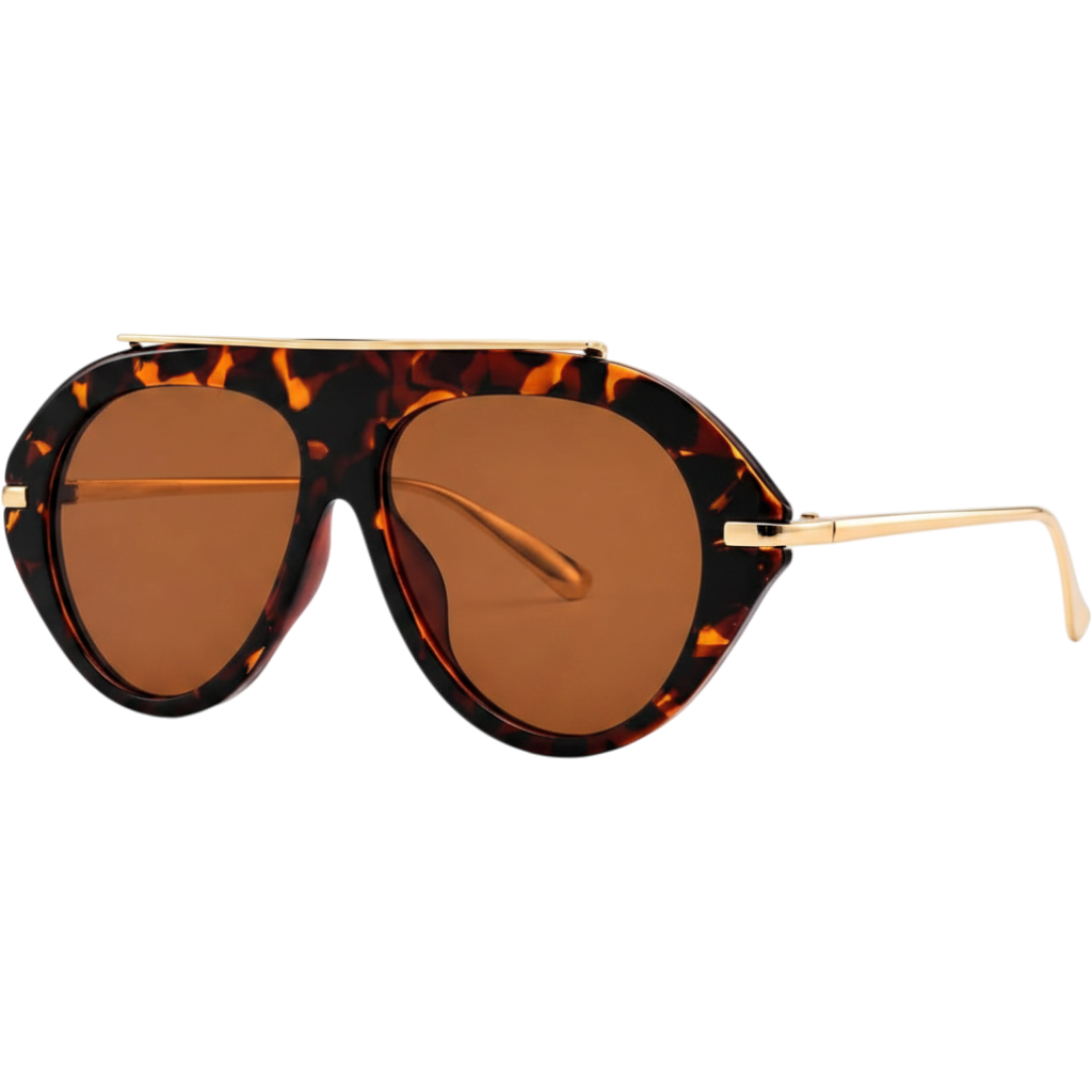 Bouryo Oversized Aviator Sunglasses for Women Men Trendy Retro Style Gold Vintage Pilot Sun Glasses
