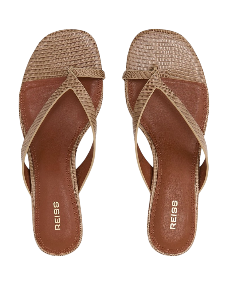 Reiss Women's Mia Kitten Heel Thong Sandals