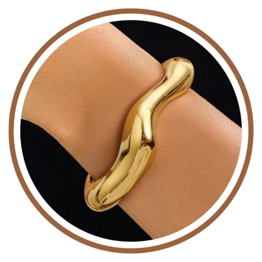 Chunky Gold Bracelet Gold Cuff Bangle Bracelets for Women Non Tarnish Teen Girl Gifts Trendy Stuff Wide Hinged Irregular Twisted Bangle Christmas Stocking Stuffers Minimalist Birthday Anniversary Jewelry
