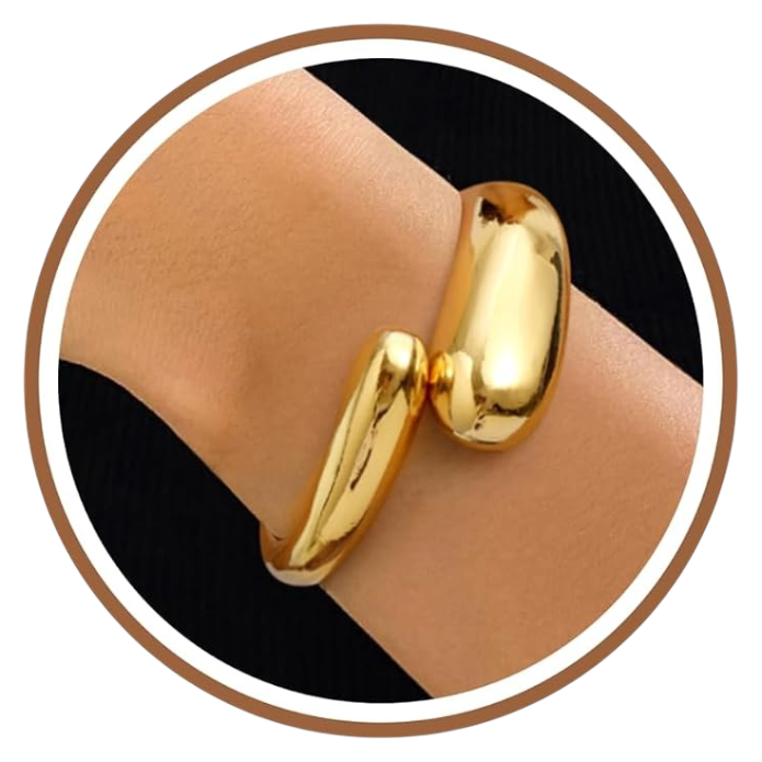 Chunky Gold Bracelet Gold Cuff Bangle Bracelets for Women Non Tarnish Teen Girl