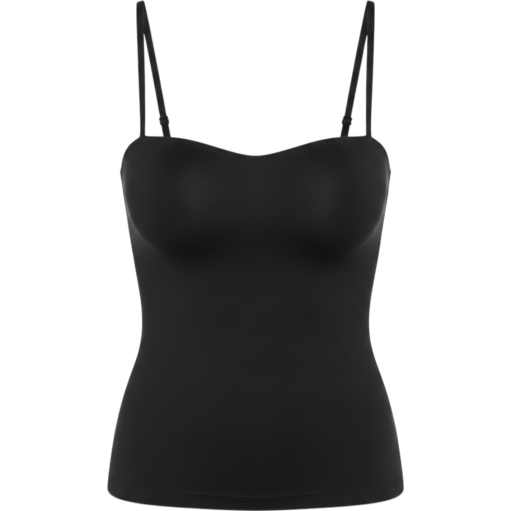 Built in Bra Tank Tops for Women, Double Lined Padded Cami Scoop Neck Spaghetti