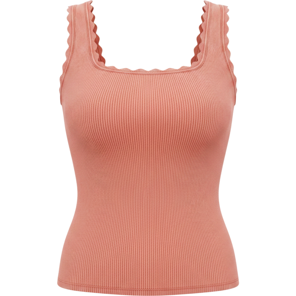 Saodimallsu Womens Scalloped Tank Tops Square Neck Knit Sweater Vest