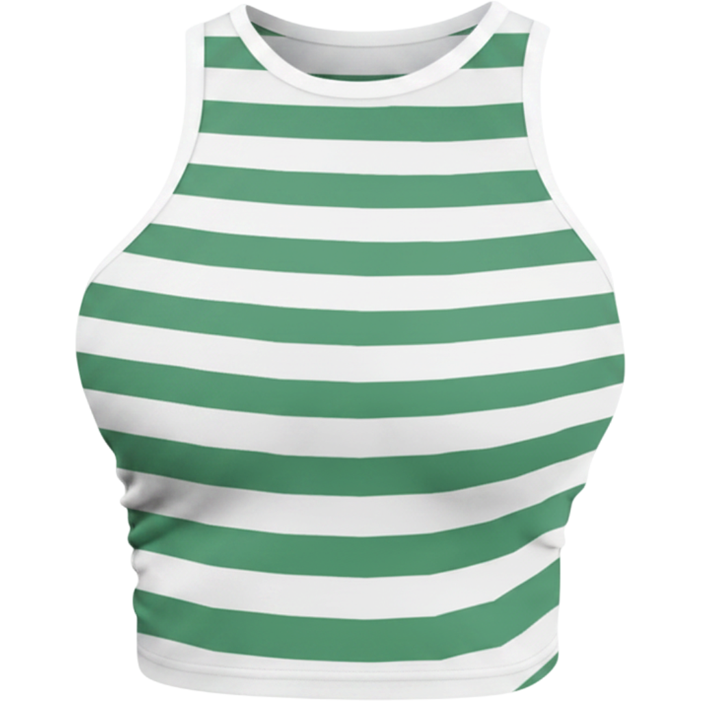 GOELIA Women's Sleeveless Tank Tops Striped Crew Neck Ribbed Knit Basic Cami