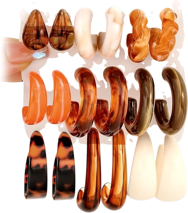Resin Hoop Earrings