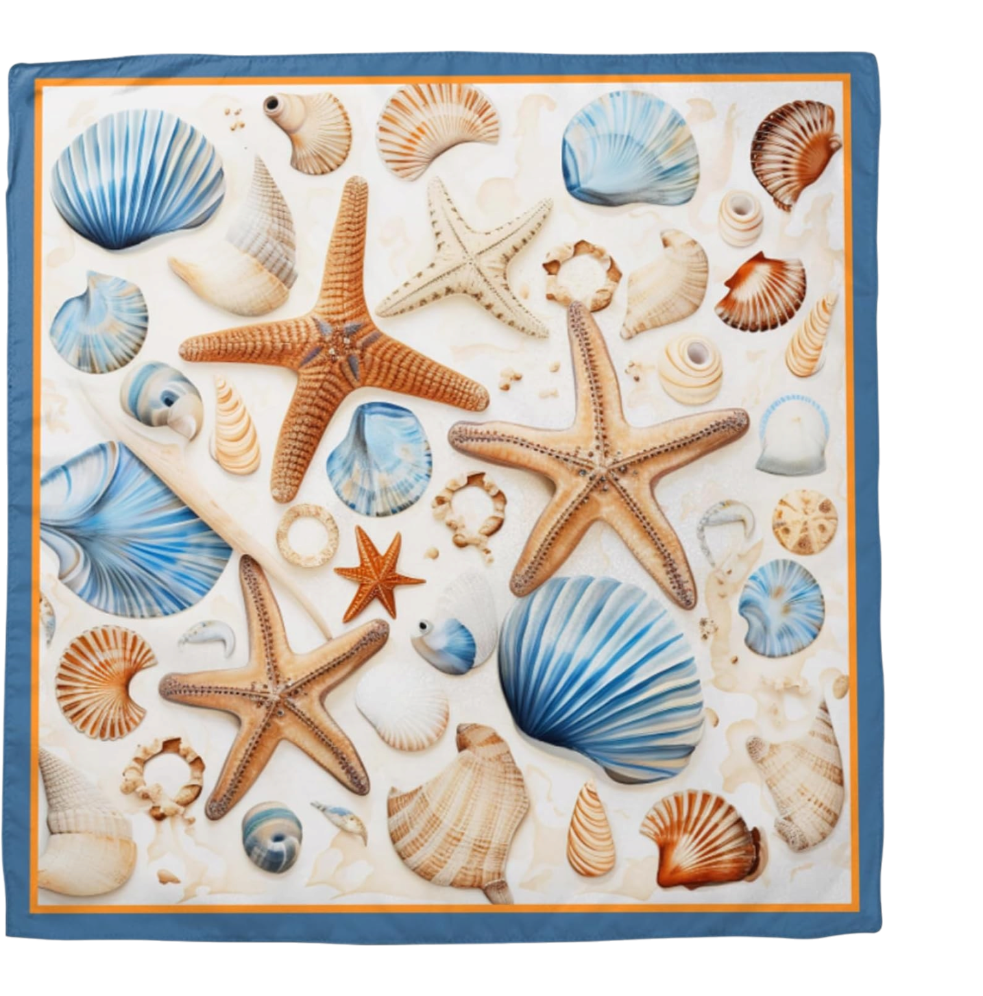 Zewurtuw Satin Square Head Scarf, Sea Shell