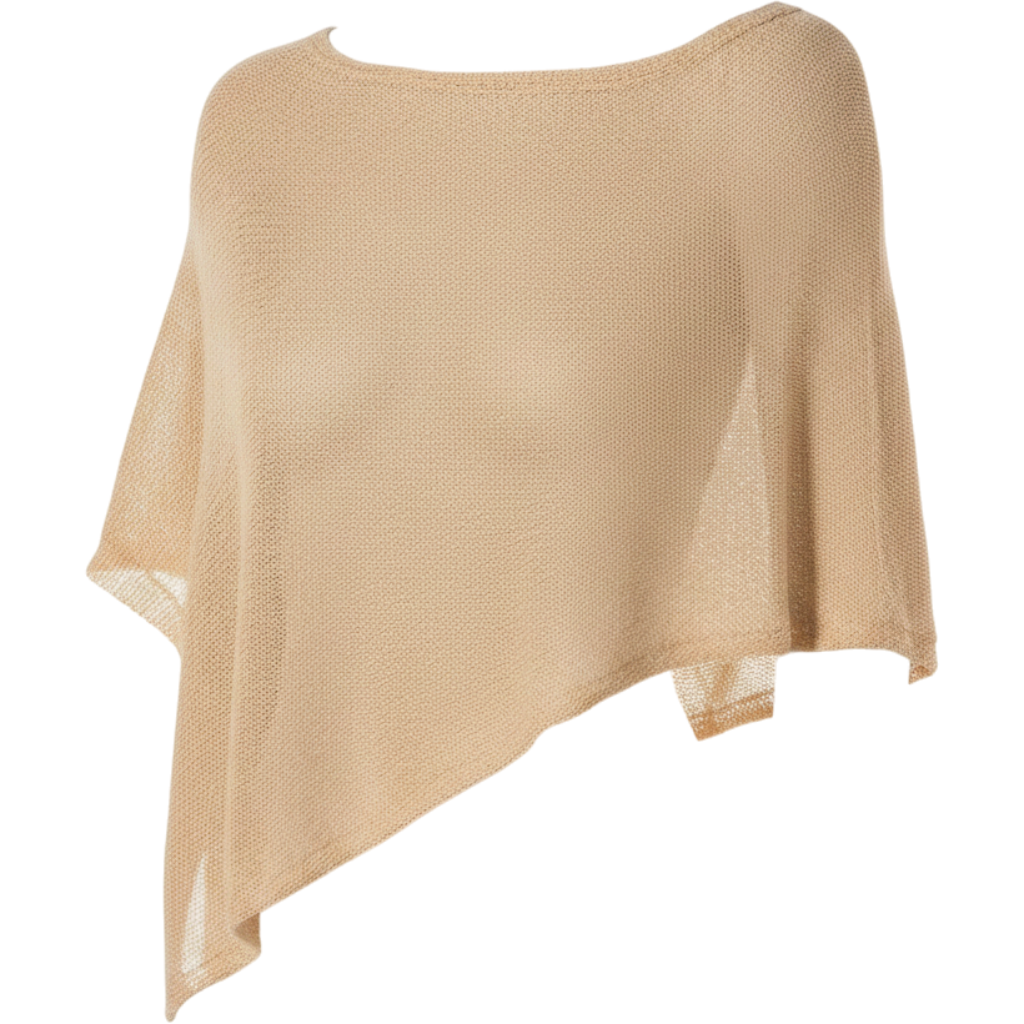 SUMWON WOMEN Sequin Crochet Knit Asymmetric Shawl Top Off Shoulder Batwing Sleev