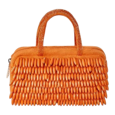 Hand Beaded Fringe Satchel Mini Bag - A New Day™ Orange