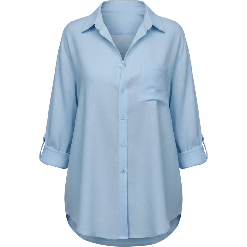 Astylish Women 2026 Loose Fit Tops Cotton Linen Button Down Shirts Collared Roll