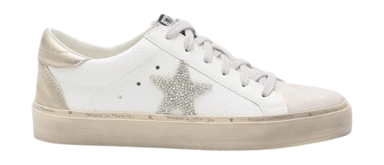 Mi.iM Gaby Women's Star Sneakers - Snake Print Suede Lace-Up Fashion Shoes with