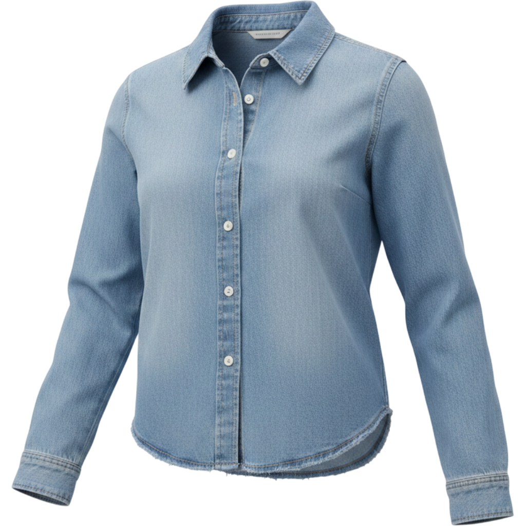 Women's Long Sleeve Slim Denim Shirt - Universal Thread™ Light Wash L