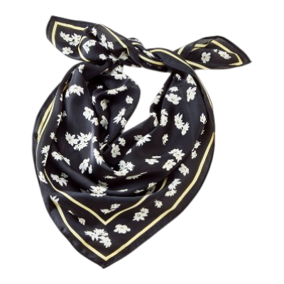 Floral Pattern Square Scarf - Universal Thread™ Black/White