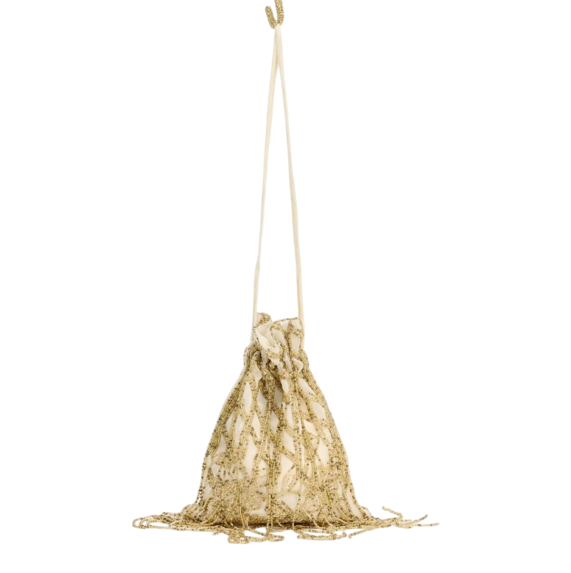 SEQUIN RUCHED BUCKET BAG