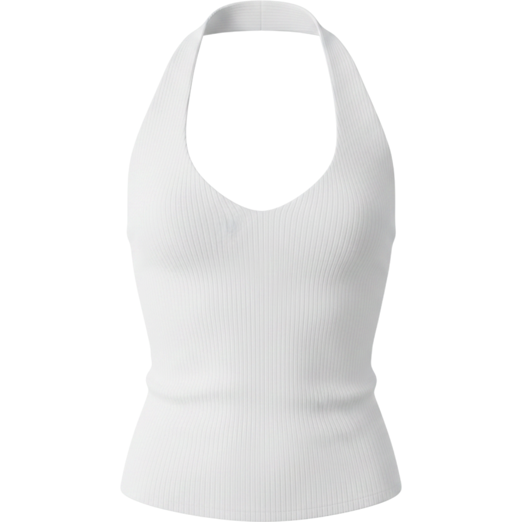 ROUNDED HEM HALTER TOP