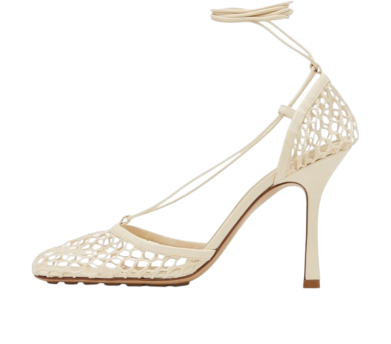 Olomisa Mesh Heels for Women - Wrap-up Heels with Square Toe & Strappy Fishn