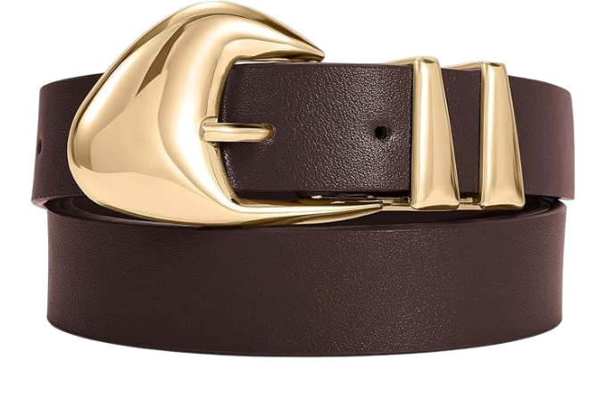 XZQTIVE Women's Leather Belts for Jeans Dress Pants Black Brown Belts for Women