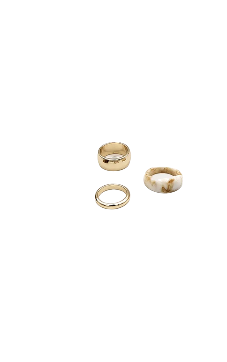 Gold Chunky Resin Multi-pack Rings