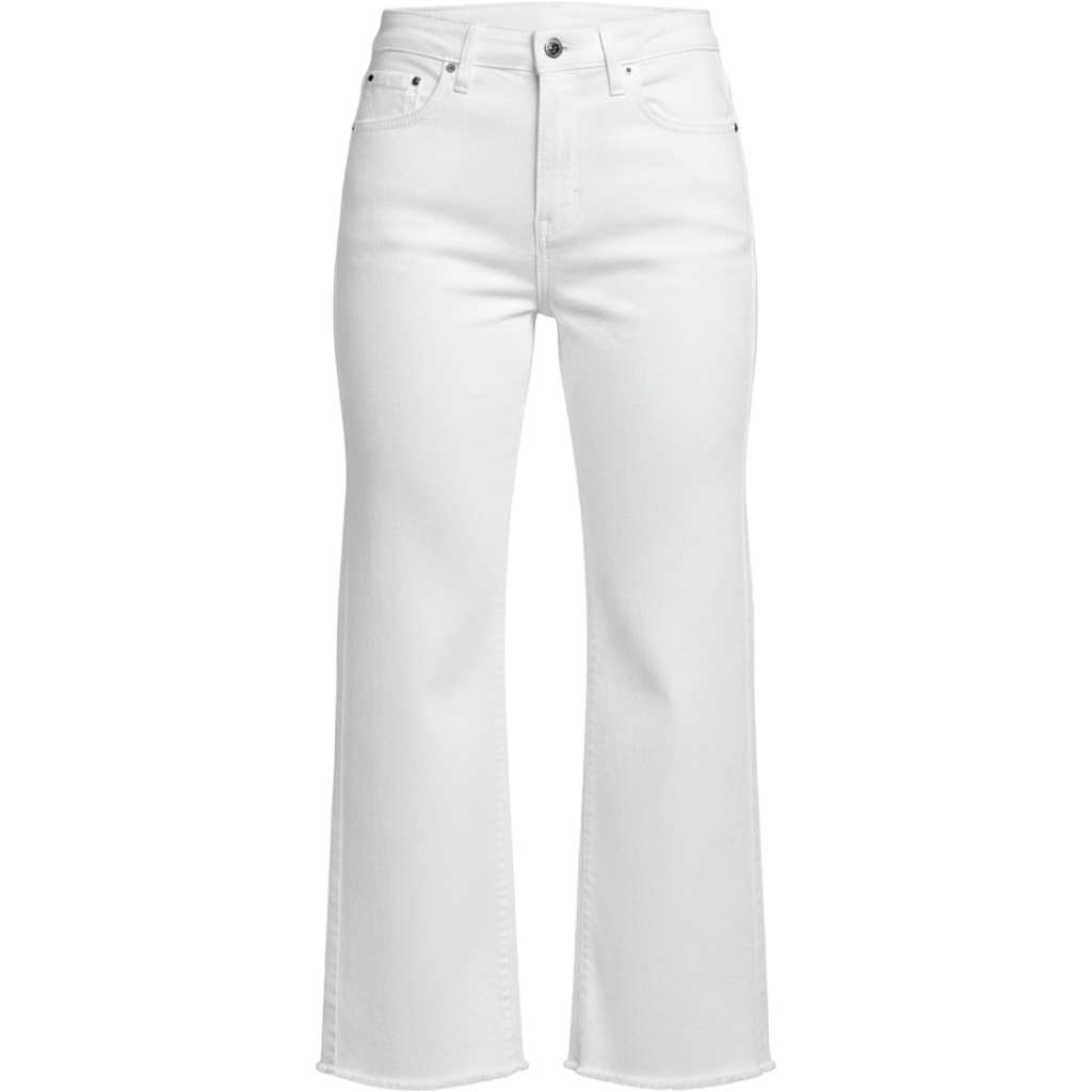 Allimy Women's High Waisted Straight Ankle Wide Leg Ripped Jeans Frayed Hem