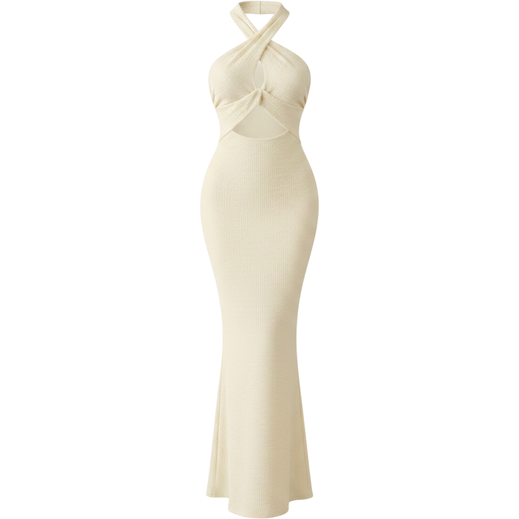 Trendy Queen Womens 2 Piece Sets Twist Front Halter Cami Tops and Bodycon Maxi Skirt Summer Going Out Vacation Outfits