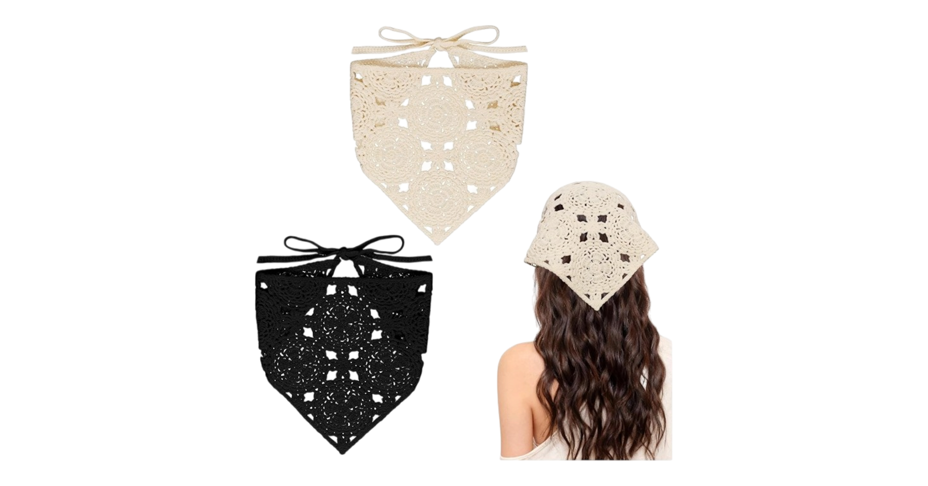 2pcs Crochet Headbands for Womens Soft Acrylic Bandana Headband Knit Headbands f