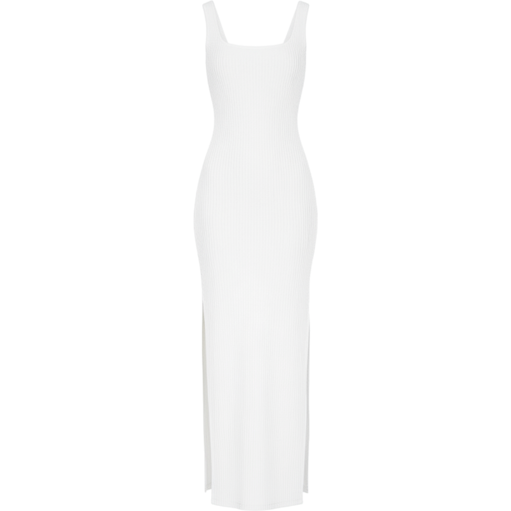 ALENDA DANMOS Women Backless Maxi Dress High Sides Slit Bodycon Tank Dress Twist