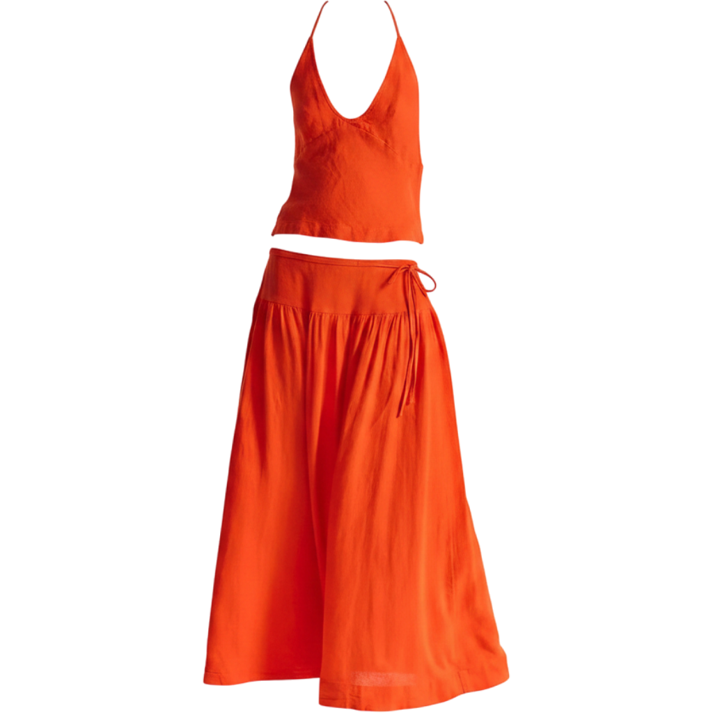Sandshell Linen Skirt Set