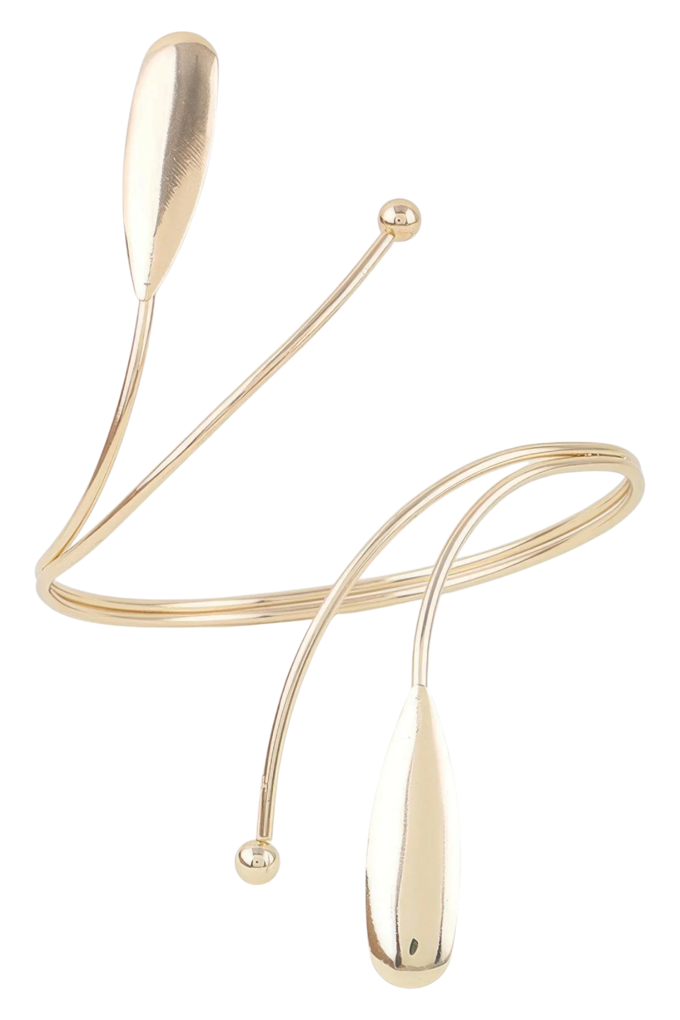 Polished Minimal Leaf Arm Cuff