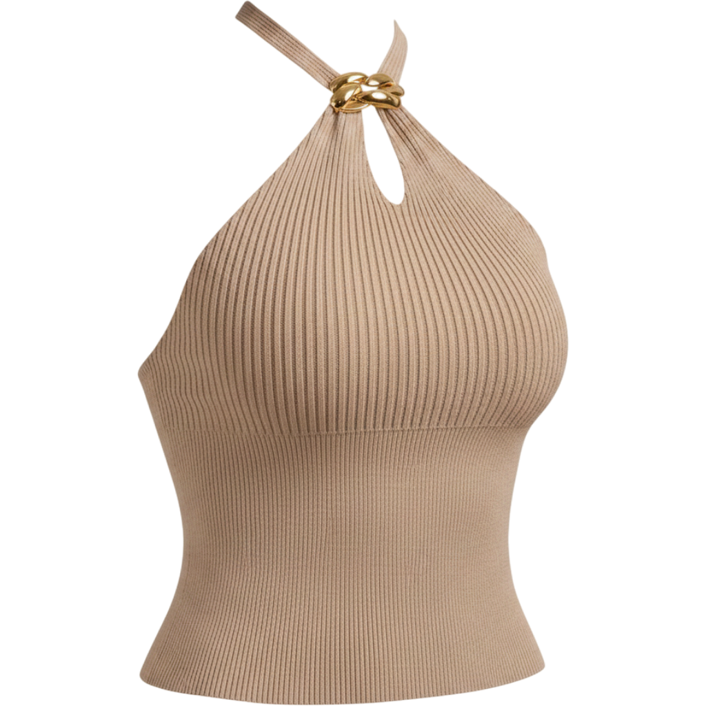 LILLUSORY Halter Tops for Women Going Out Cute Racerback Summer Trendy Outfits Date Night Cropped Knit Vacation Clothes